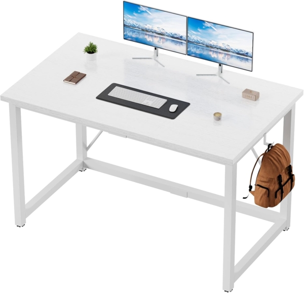 Devoko 120 x 50 x 75 cm Schreibtisch Kleiner Tisch Computertisch, Bürotisch für Arbeitszimmer, Study Table, Industrie-Design Desk, Computertisch Klein für Home, Weiß