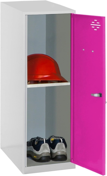 Simon Rack Simonlocker Kommode, klein, 915 x 400 x 500 mm, Amario aus Metall, inkl. Schlüssel, Grau/Rosa Bild 1