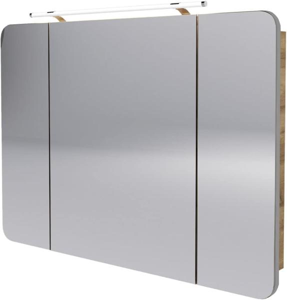 Fackelmann MILANO LED Spiegelschrank 110 cm, Braun hell