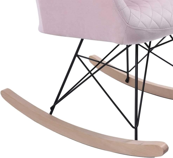 BAKAJI Schaukelstuhl Relax Casa Bezug aus Stoff, gepolstert, Füße aus Metall, Sockel, Holz, Größe 75 x 58 x 80 cm, skandinavisches Design (Rosa) Bild 7