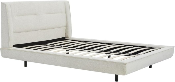 Vente-unique - Bett 140 x 190 cm - Bouclé-Stoff - Beige - ISYDE