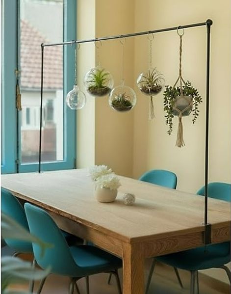 Tisch Deko Stange Klemme Gestell Metall schwarz ausziehbar Tafel 115,5-210 cm