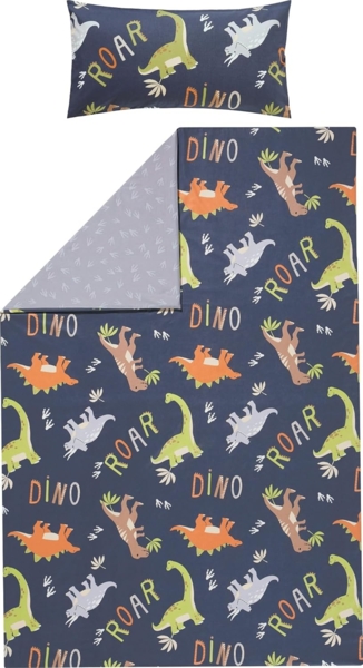 Erwin Müller Kinderbettwäsche Kinder-Wendebettwäsche, Biber, Feinbiber Schriftzug: Dino, Roar