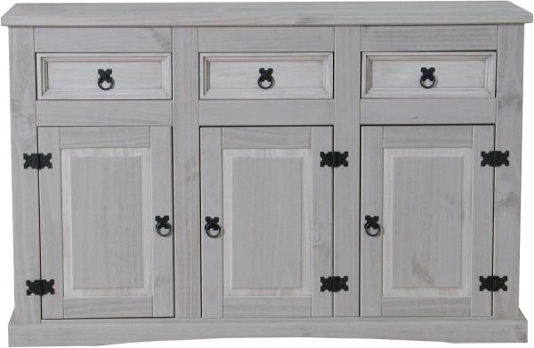 Sideboard New Mexiko Kiefer massiv grau Mexico Kommode Anrichte Schrank