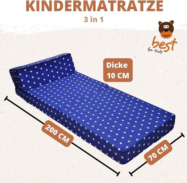 Best For Kids Kindersessel/Reisebettmatratze 3-in-1, blau