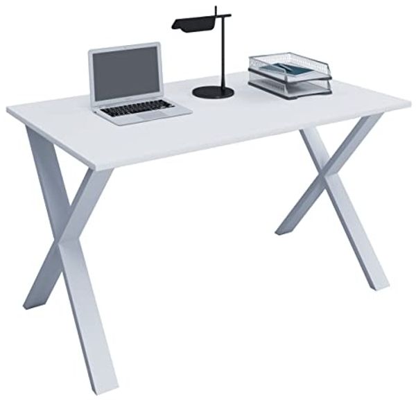 VCM Schreibtisch Lona 110x50 X-Fußgestell Weiß/Weiß