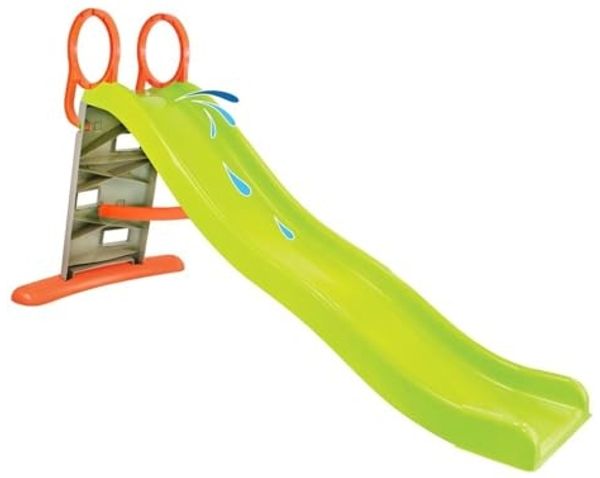 Mochtoys 11564 'Slide' Kinder- und Wasserrutsche, ca. 110 x 205 x 84 cm, ab einem Jahr, bis 50 kg belastbar, grün/orange/grau