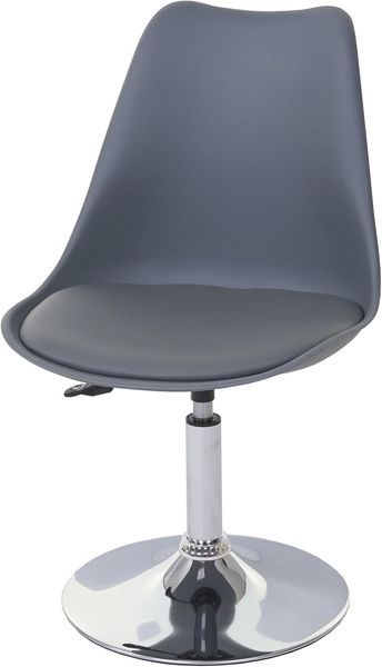 Drehstuhl Malmö T501, Stuhl Küchenstuhl, höhenverstellbar, Kunstleder ~ dunkelgrau, Chromfuß