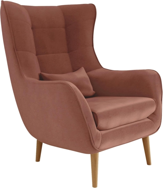 'Lucio' Sessel, Stoff Kronos 29, Altrosa, 106 x 80 x 95 cm