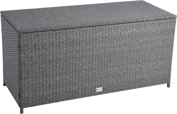 Auflagenbox Poly Rattan Kissenbox Gartenbox Aufbewahrungsbox Box Grau-Mix