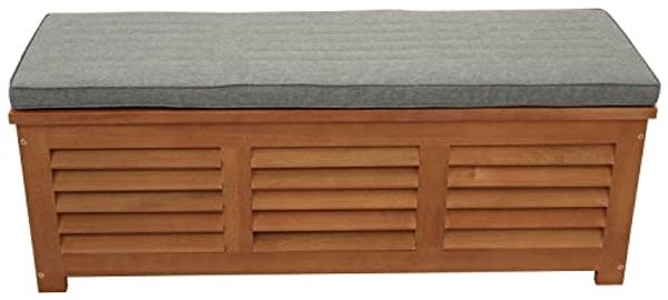 DEGAMO Kissenbox MONZA (1 St), 128x42x43,5cm, Eukalyptus Holz, mit Sitzpolster grau Bild 6