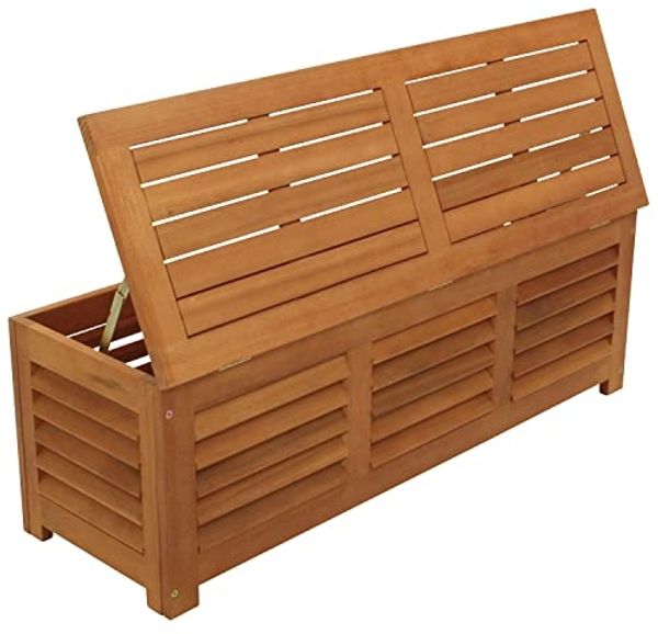 DEGAMO Kissenbox MONZA (1 St), 128x42x43,5cm, Eukalyptus Holz, mit Sitzpolster grau Bild 5