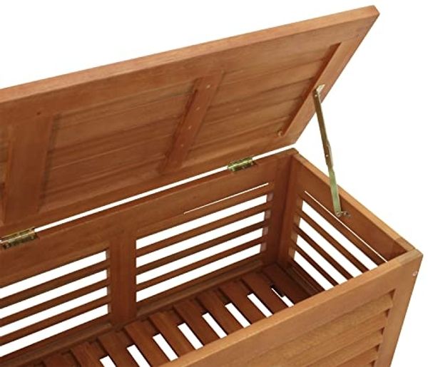 DEGAMO Kissenbox MONZA (1 St), 128x42x43,5cm, Eukalyptus Holz, mit Sitzpolster grau Bild 7