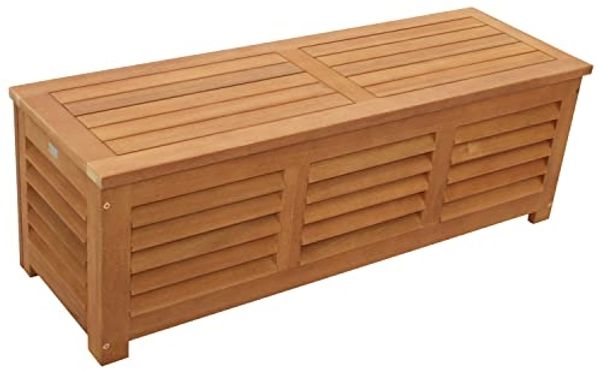 DEGAMO Kissenbox MONZA (1 St), 128x42x43,5cm, Eukalyptus Holz, mit Sitzpolster grau Bild 4