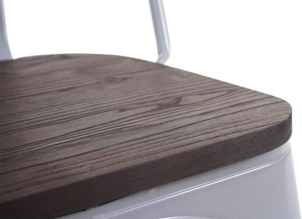 2er-Set Stuhl HWC-A73 inkl. Holz-Sitzfläche, Bistrostuhl Stapelstuhl, Metall Industriedesign stapelbar ~ grau Bild 7