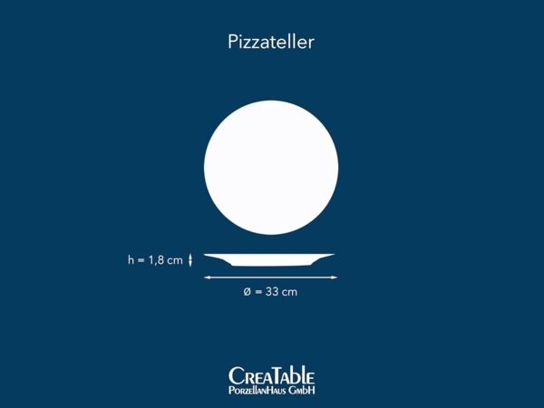 CreaTable, 34045, Serie Vintage Nature Aqua, 4-teiliges Geschirrset, Pizzateller aus Porzellan, spülmaschinen- und mikrowellengeeignet, Made in Europe Bild 8