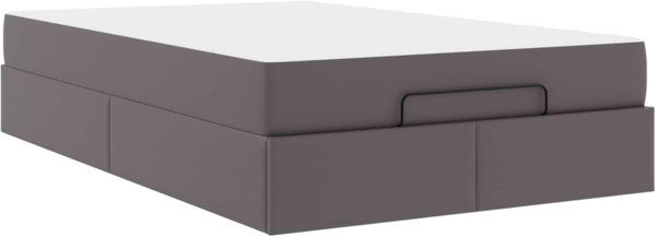 vidaXL Bettgestell mit Matratze mit Matratze 2 pcs Grau PVC 3399419