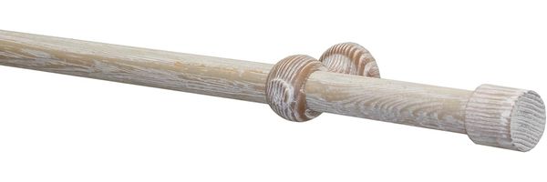 Gardinia Holz-Gardinenstangen-Set Shorty 1-Lauf Ø 25 mm Castell-Eiche 200 cm