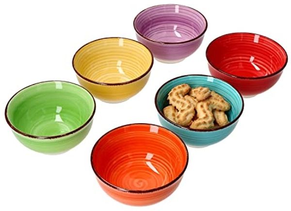 MamboCat Müslischale 6er Set Snack-/Dipschale Uni bunt 12cm - 24326734, Steingut