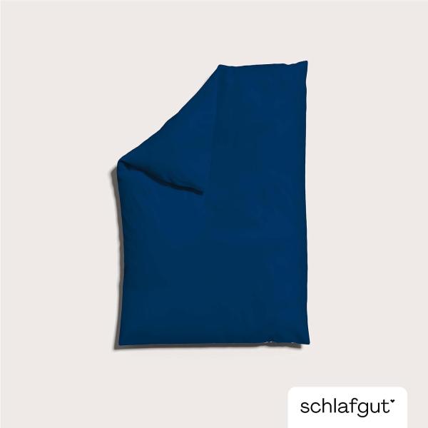Schlafgut Woven Satin Bettwäsche|Bettbezug einzeln 135x200 - 140x200 cm| blue-deep Bild 2