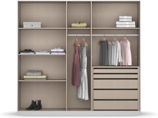 Rauch Möbel Monostar, Drehtürenschrank, Kleiderschrank, Kleiderschränke, Garderobe, Schrank mit Stauraum, 5-türig, inkl. Schubkasteneinsatz, Farbe Grau metallic, 226 x 210 x 54 cm Bild 5