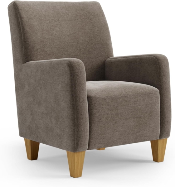 Cavadore Sessel Vida / Polstersessel im trendigen Design / 74 x 93 x 81 / Mikrofaser, Graubraun