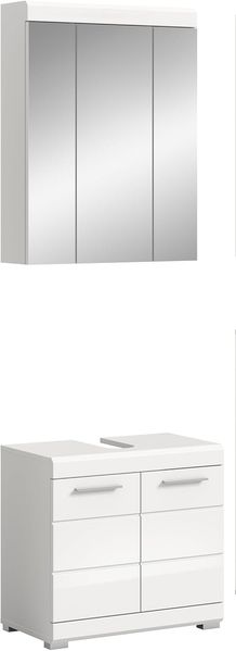 furnling Badmöbel-Set Scott, (2-St, bestehend aus Spiegelschrank und Waschbeckenunterschrank), Badmöbel, Badezimmermöbel, Komplett-Set, modern, Breite 60 cm