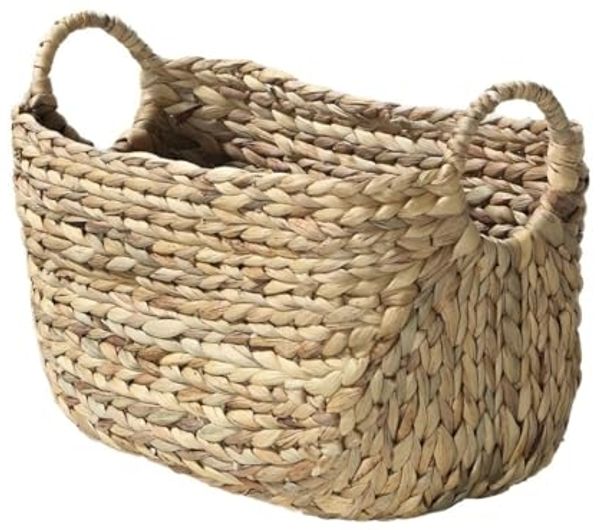 Casâme Korb aus Wasserhyazinthe mit Griffen - L40xT23xH26 - Beige