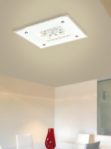 Eglo 97498 LED Deckenleuchte BENALUA 1 mit Kristallen weiß, klar L:47cm B:47cm H:7,5cm Bild 2