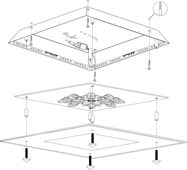 Eglo 97498 LED Deckenleuchte BENALUA 1 mit Kristallen weiß, klar L:47cm B:47cm H:7,5cm Bild 5