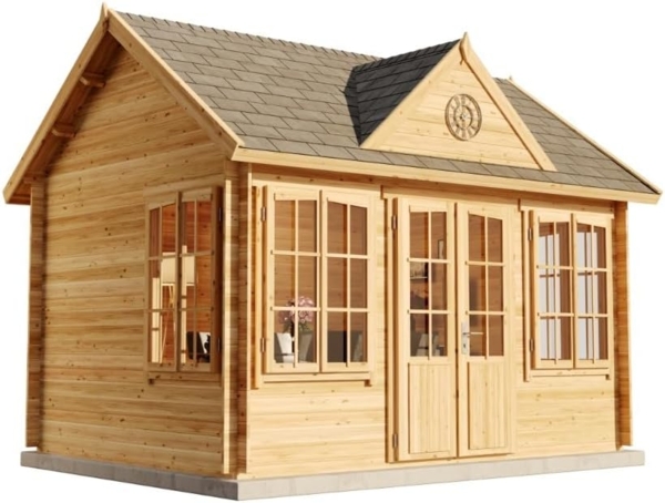 Alpholz Gartenhaus CLOCKHOUSE® 28 Gartenhaus aus Holz Holzhaus mit 28 mm Wandstärke Blockbohlenhaus mit Montagematerial Bild 2