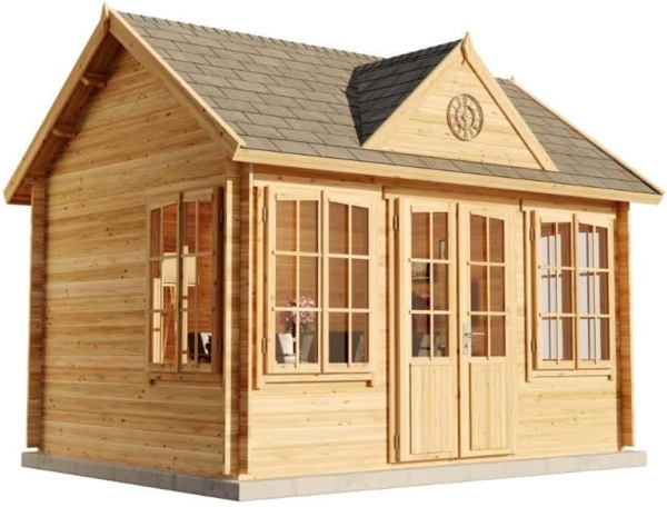 Alpholz Gartenhaus CLOCKHOUSE® 28 Gartenhaus aus Holz Holzhaus mit 28 mm Wandstärke Blockbohlenhaus mit Montagematerial Bild 6