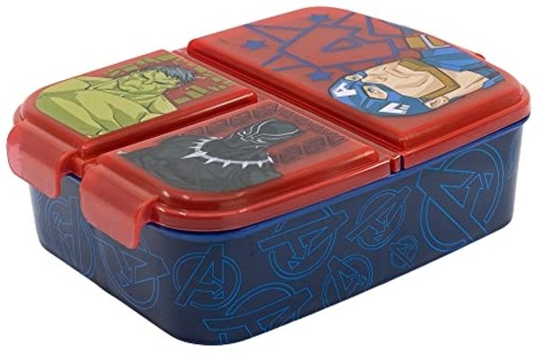 Lunchbox für Kinder mit 3 Fächern aus Kunststoff verschiedene Motive Avengers