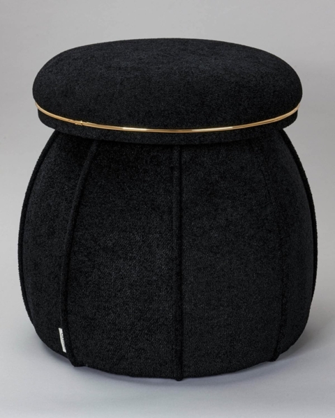 Qiyano Hocker Pouf Luana 200 Teddy Schwarz (1 St)