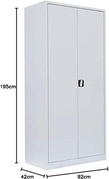 Spind Kleider-Wäsche Schrank Putzspind Mehrzweckschrank 1950 x 925 x 422 mm lichtgrau 545540X
