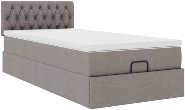 Ottoman-Bett mit Matratze Taupe 90x200 cm Stoff 3311515