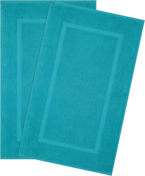 HAMMETEX Badematte Hotelmatte, Duschvorleger, Höhe 5 mm, rutschhemmend beschichtet, beidseitig nutzbar, Baumwolle, rechteckig, 2-teiliges Set, einfarbig, 100% Baumwolle