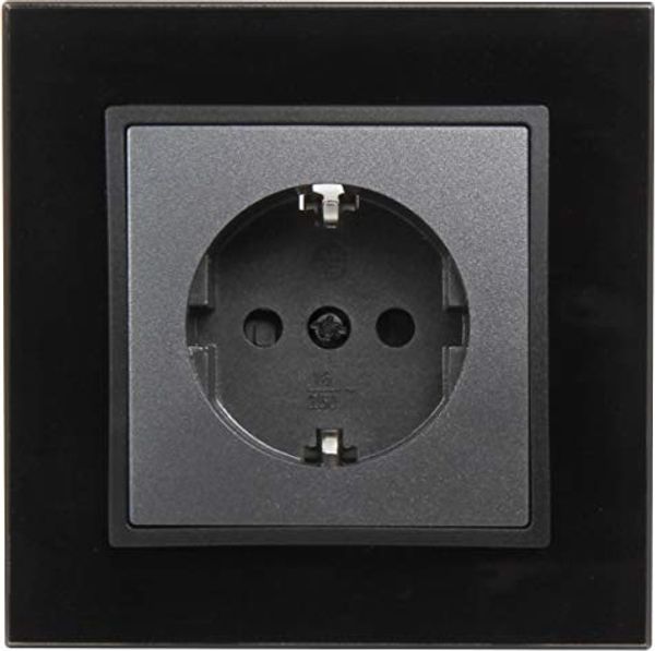 Schutzkontakt-Steckdose McPower ''Flair'', 250V~/16A, UP, Einsteckschutz, anthrazit