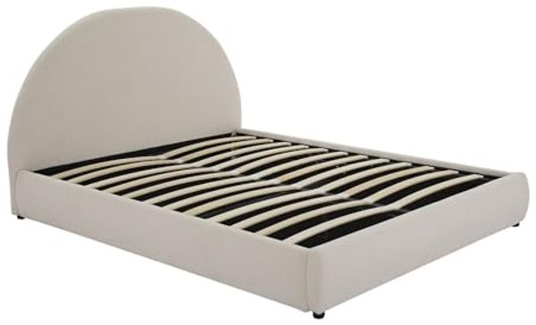 Vente-unique - LIRIMO Bett Stoff Beige - B 214 cm x H 111 cm x L 175 cm