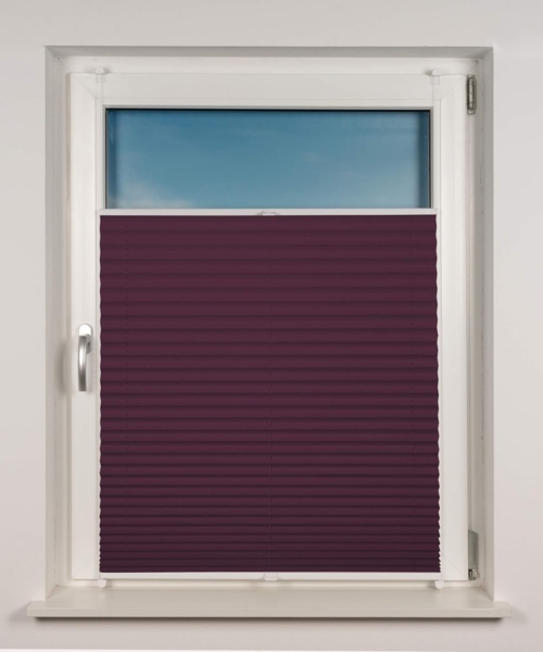 ondeco Plissee Thermo ohne Bohren mit Klemmträger,Sonnenschutz für Fenster innen, lichtschutz und Blickdicht, Faltrollo Sichtschutz für Tür, Jalousie Rollo leicht verdunkelnd - Violett - 85x130 cm Bild 7