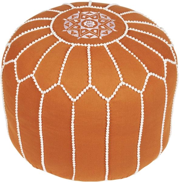 Marrakesch Orient & Mediterran Interior Pouf Orientalische Pouf Sitzkissen Deko Outdoor Chems braun (1-St), Handarbeit