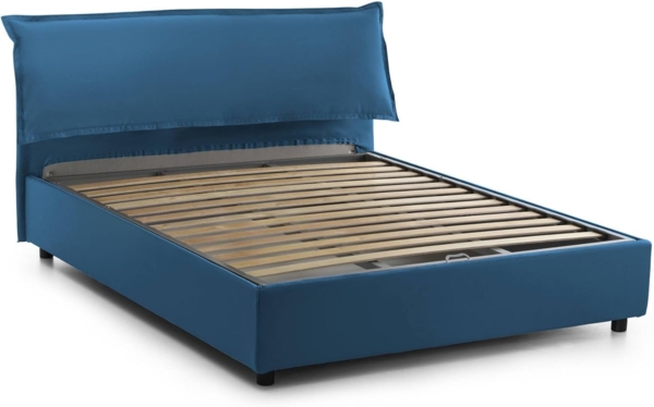 Talamo Italia - Cloe Doppelbett, Bettkasten mit abnehmbarem Bezug, gepolstertem Kopfteil und Bettkastenrahmen, 100 % Made in Italy, geeignet für Matratzen 160x200 cm, Blau Bild 7