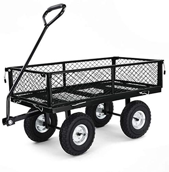 Transport Gitterwagen Handwagen Bollerwagen Seiten klappbar bis 250kg Schwarz