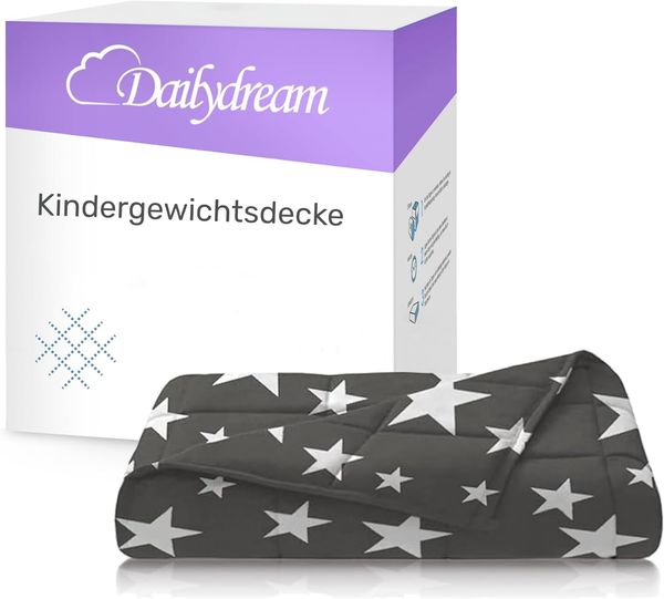 Dailydream Gewichtsdecke Kinder Therapie-Bettdecke, 3,2Kg, 104x150cm, kuschelig rosa