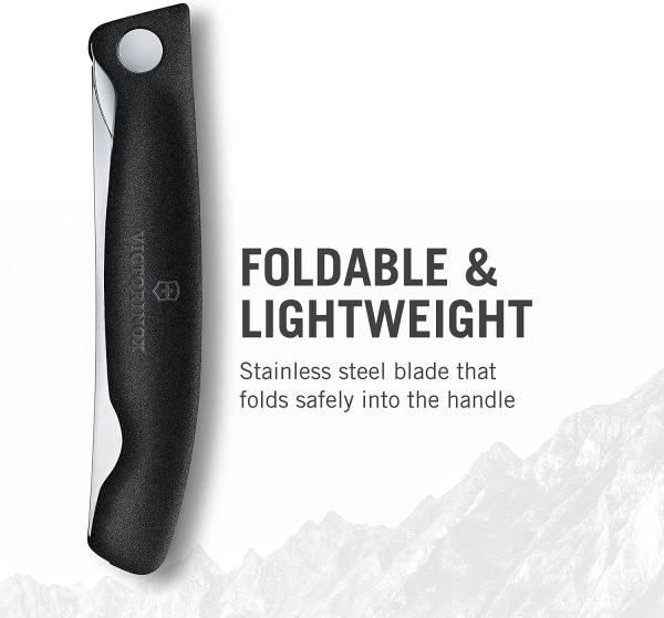 Victorinox Swiss Classic faltbares Gemüsemesser Wellenschliff (11 cm), Schwarz Bild 6