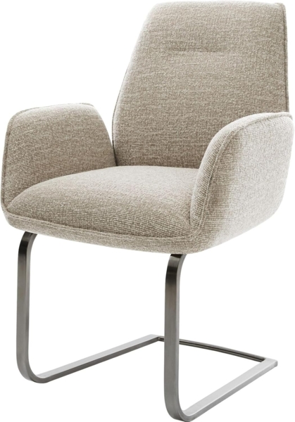 Freischwinger Zoa-Flex Webstoff Soft Beige Freischwinger flach Graphit Taschenfederkern