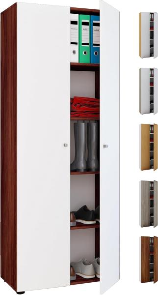 VCM Büroschrank Vandol 912180 Weiß / Sonoma-Eiche B. 70 x H. 178 x T. 40 cm