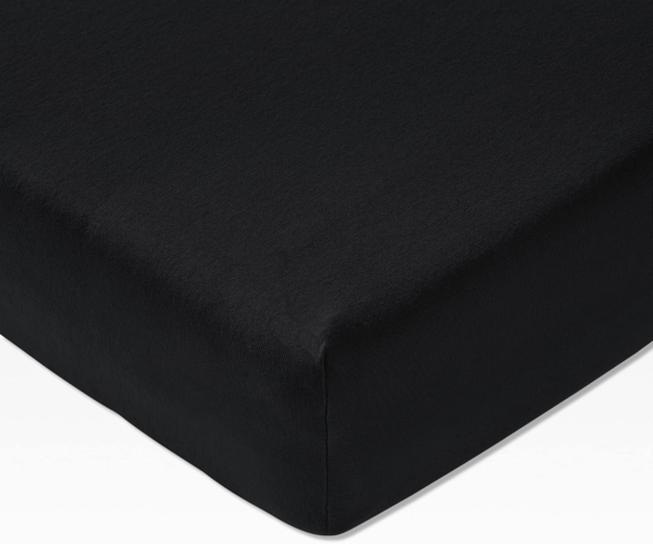 JOOP! Spannbetttuch - Mako-Jersey, Bettlaken, uni Schwarz 100x200cm