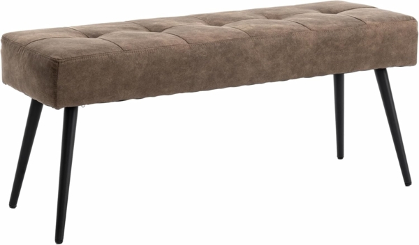 riess-ambiente Sitzbank BOUTIQUE 100cm taupe / schwarz (Einzelartikel, 1-St), Wohnzimmer · Microfaser · Metall · Esszimmer· Flur · Schlafzimmer