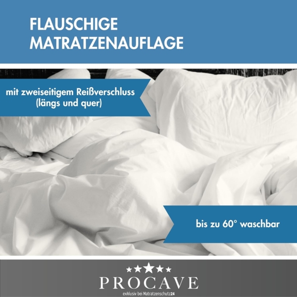 PROCAVE Matratzenbezug Frottee unversteppt 180x210 cm | Matratzen-Höhe 23-28cm | Matratzenschoner Bild 7